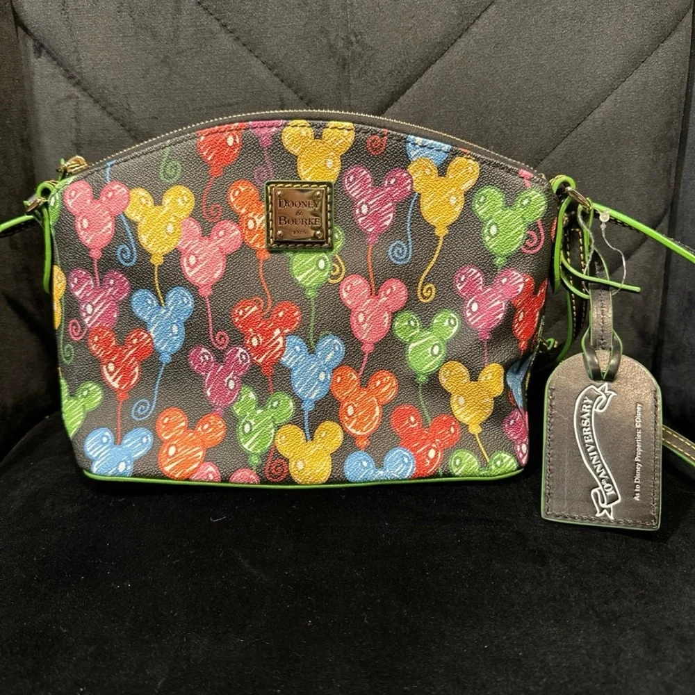 Disney Dooney & Bourke Black Balloons 10th Anniversary Crossbody Purse Bag - Picture 1 of 6
